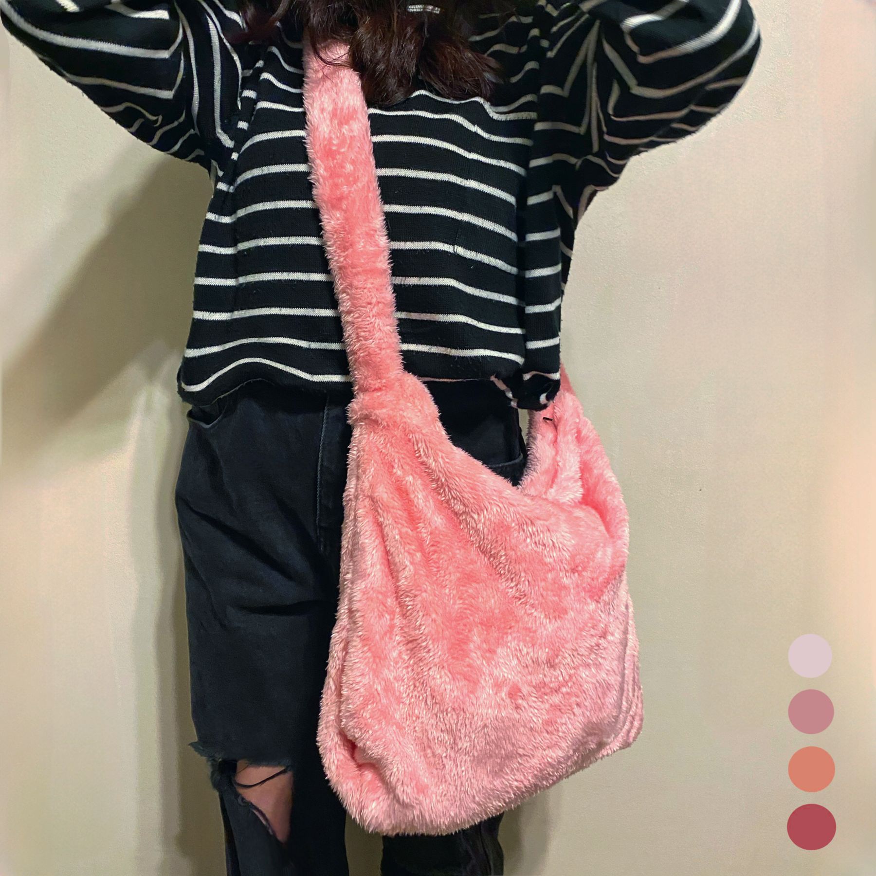 Heather pink fur bag
