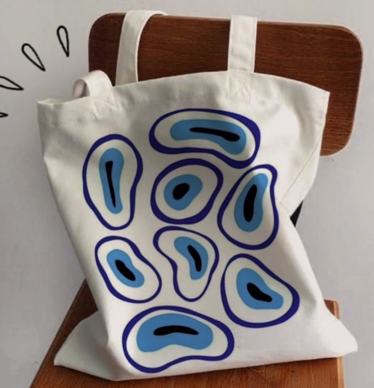 Heather evil eyes tote bag