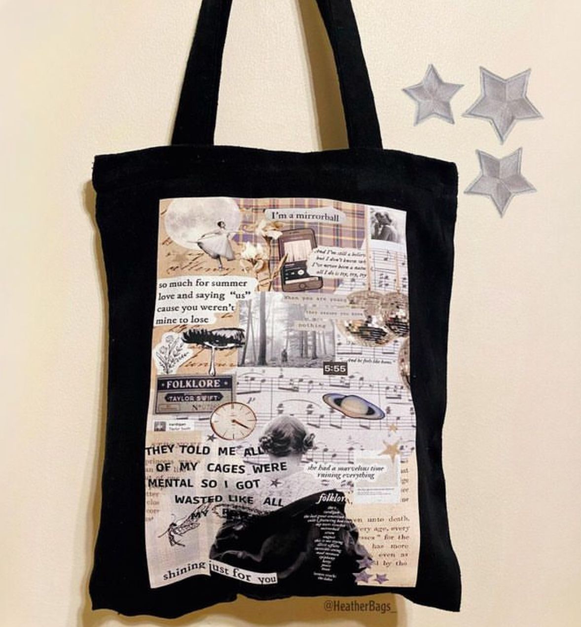 Heather folklore Taylor swift tote bag