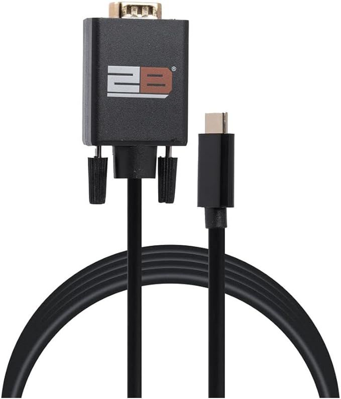 2B Type C to VGA Cable 1.8M, Black