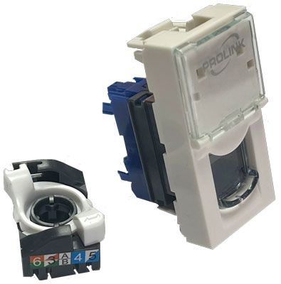Prolink 1G Rotating Tooles Connection Module Cat6a UTP With Clip Adaptor 
