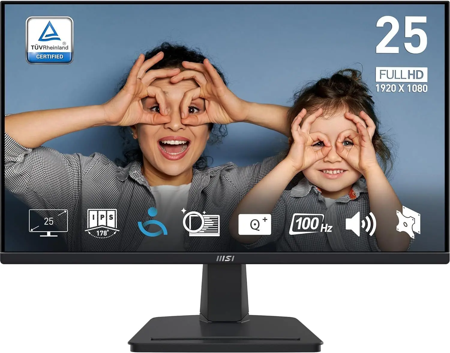 MSI PRO MP251 24 Rapid IPS 1920X1080 (FHD100Hz 1ms (MPRT) / 4ms (GTG)8 BIT-SRGB 101% DP-HDMI