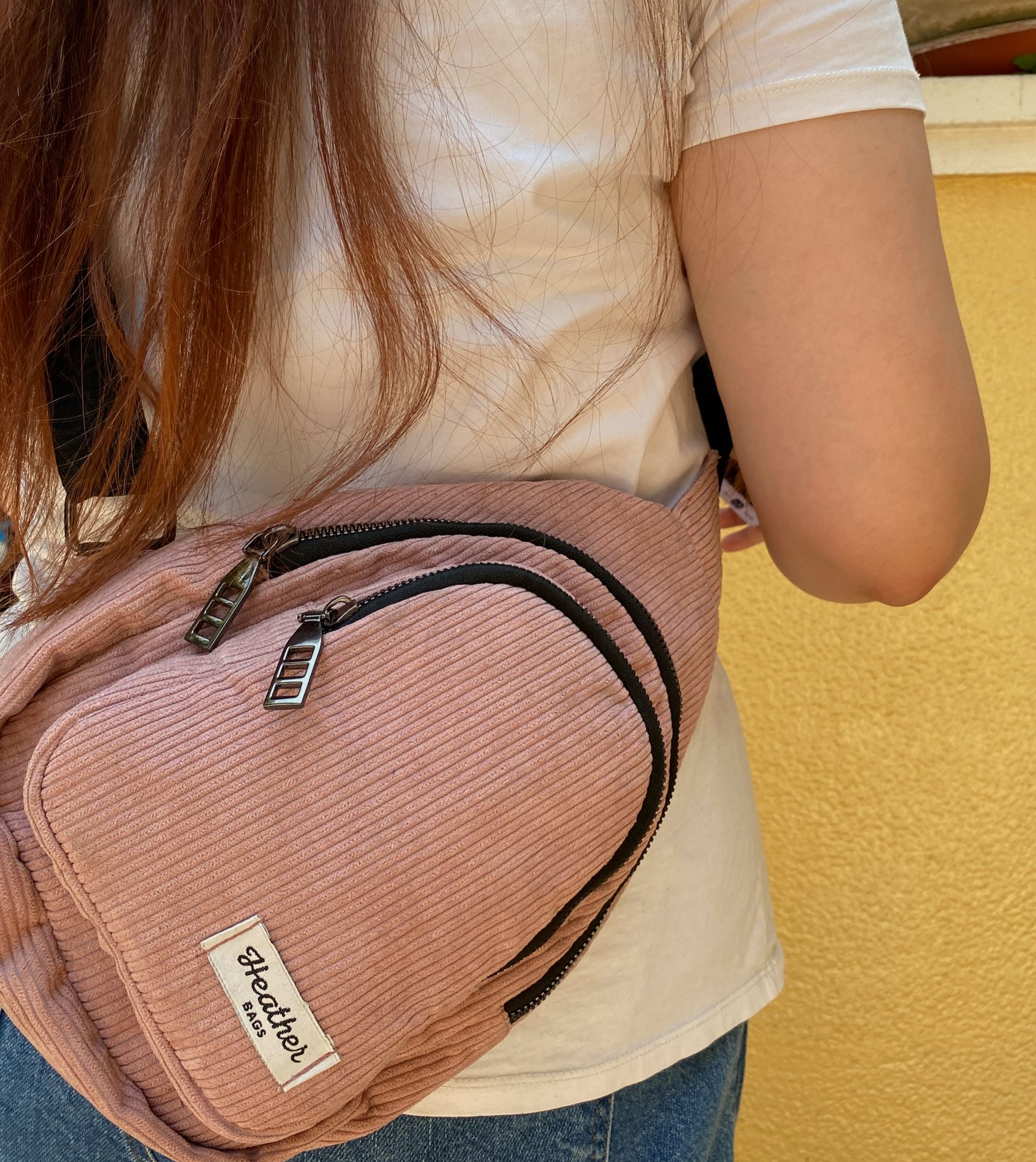 Pink crossbody sling bag