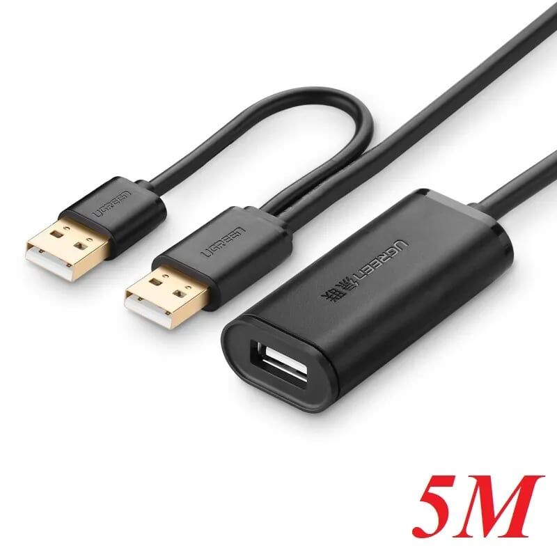 UGREEN USB 2.0 Active Extension Cable 5m (Black)  (20213)