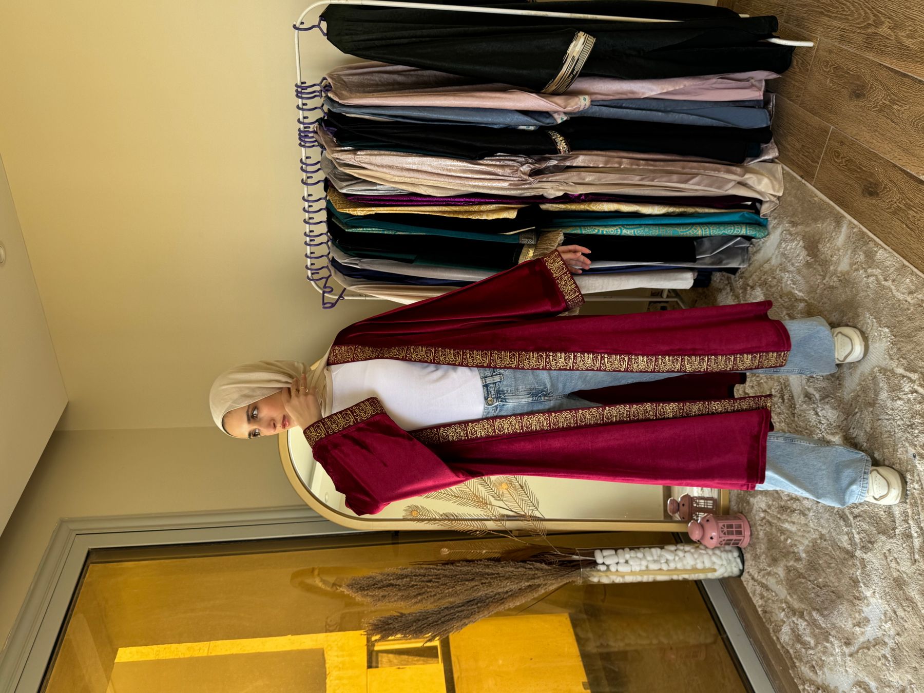  BURGUNDY VELVET KAFTAN