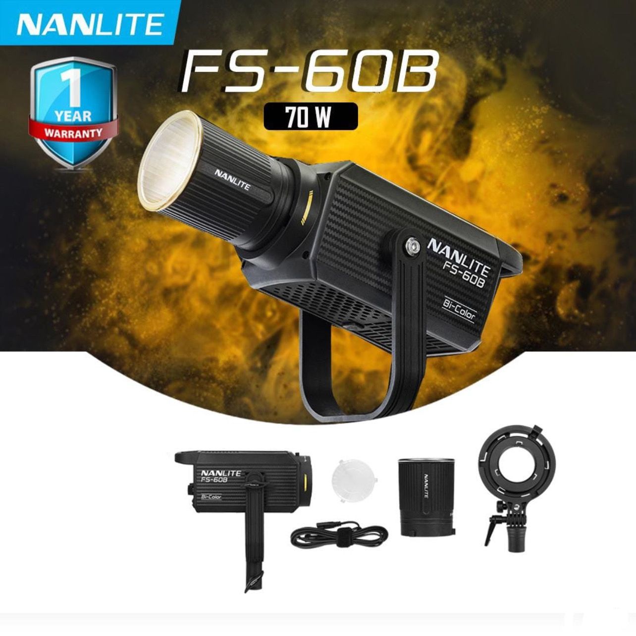 N☺︎ NANLITE FS-60B Nanlite FS-60B Bi-Color Studio Spotlight FS60B B&H Photo Video