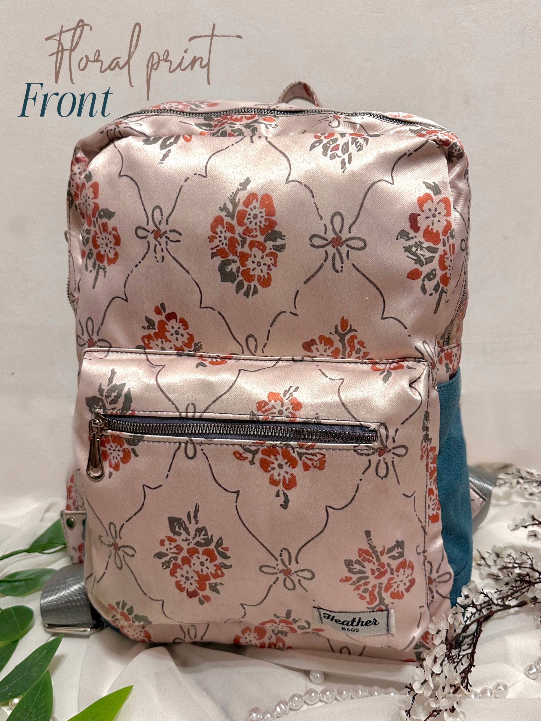 Floral printed backpack