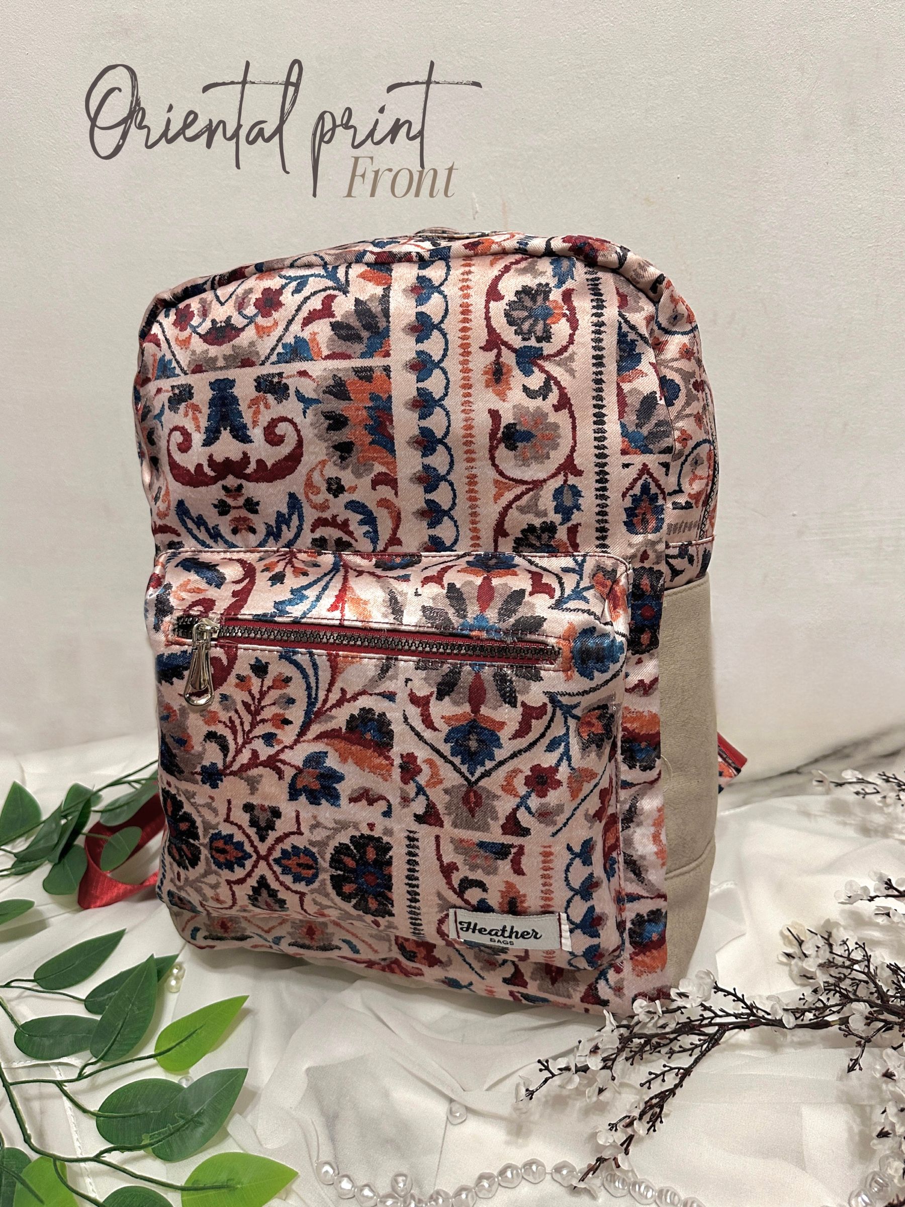 Oriental print backpack