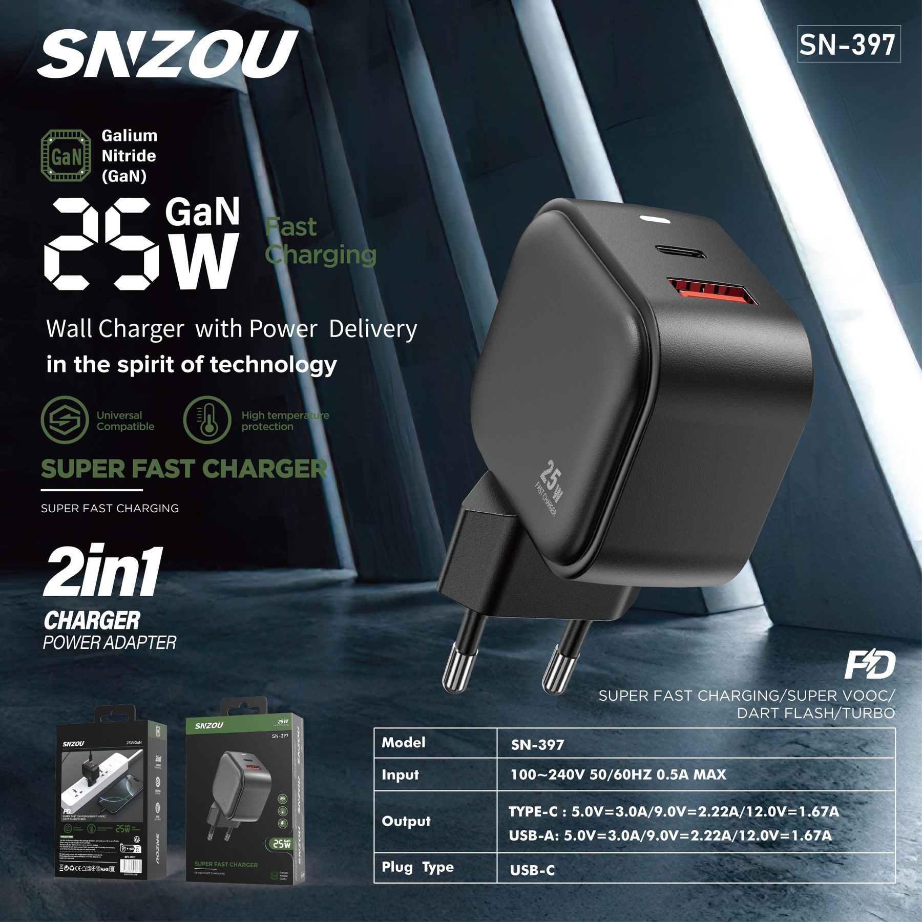 snzoucharger 25w sn-397 