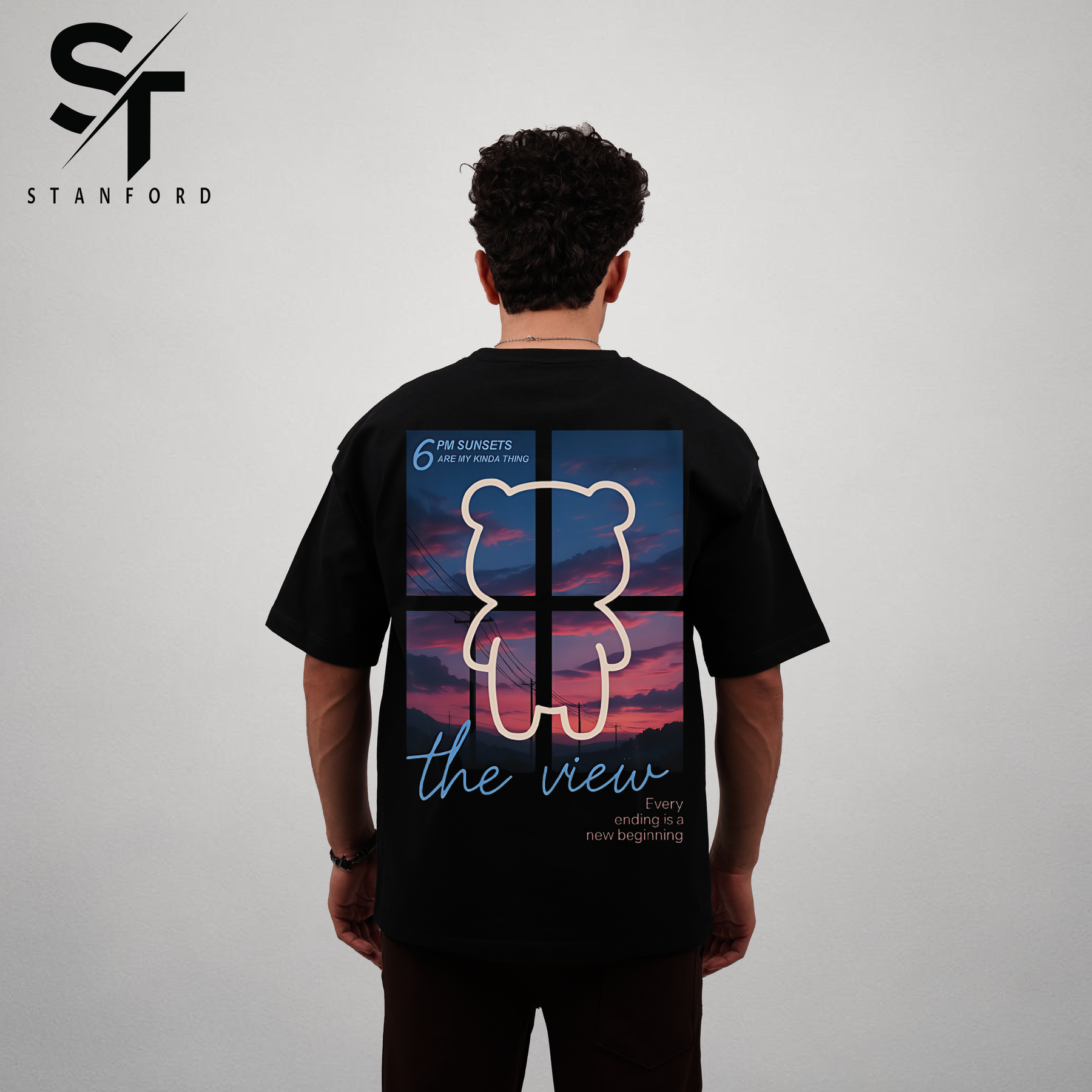 Oversized Printed T-Shirt Black 6 | stanford