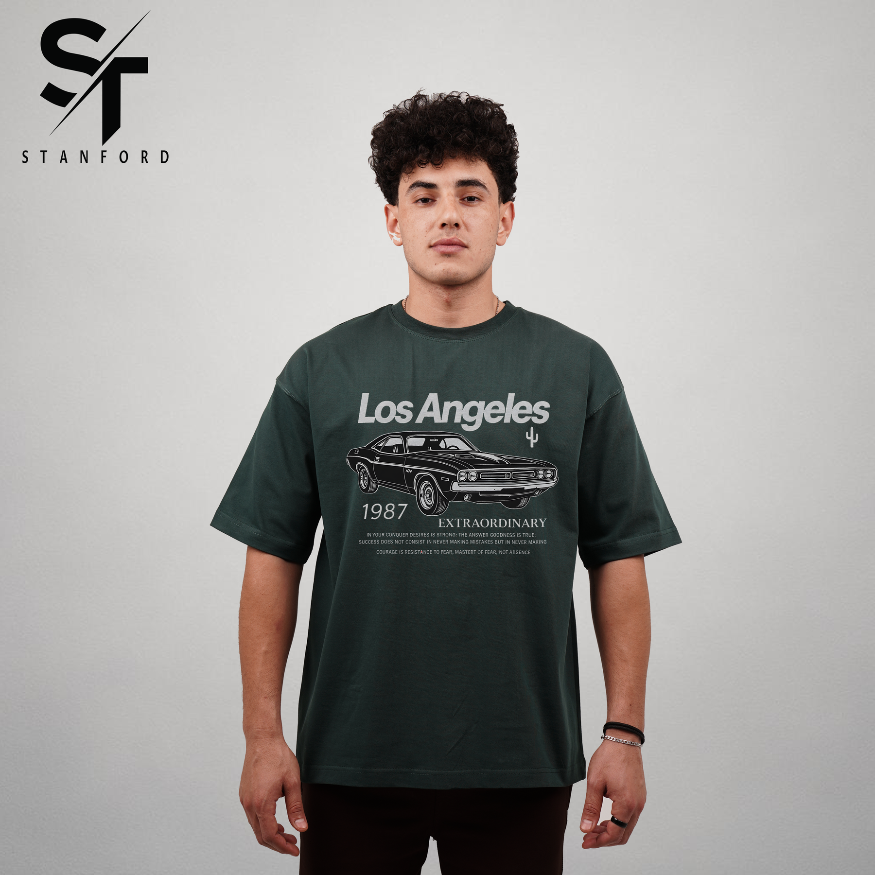 Oversized Printed T-Shirt Black 6 | stanford