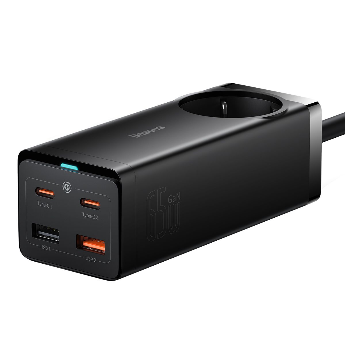 Baseus GaN3 Pro Desktop Powerstrip AC+2U+2C 65W EU (With Baseus Xiaobai series fast charging Cable Type-C 100W(20V/5A) 1m