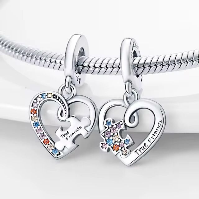 True Friends Puzzle Charm Pandora Puzzle Piece Hearts Splittable