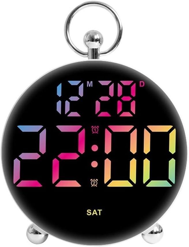 منبّه دائري ديجيتال بإضاءة  LED الوان