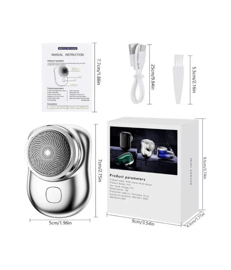 شراء عرض قطعتين من ماكينة حلاقة كهربائية صغيرة محمولة T بمنفذ USB