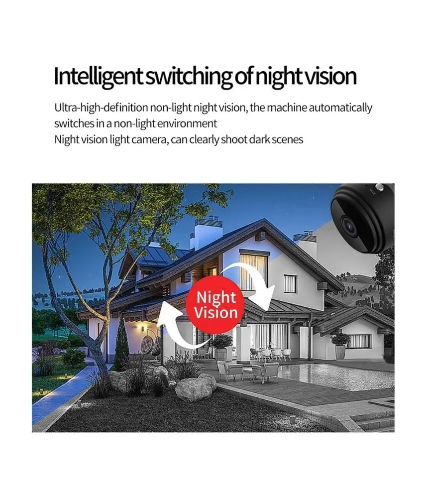 سعر عرض 3 قطع من كاميرا مراقبة صغيرة لاسلكية رؤية ليلية HD 1080- A9