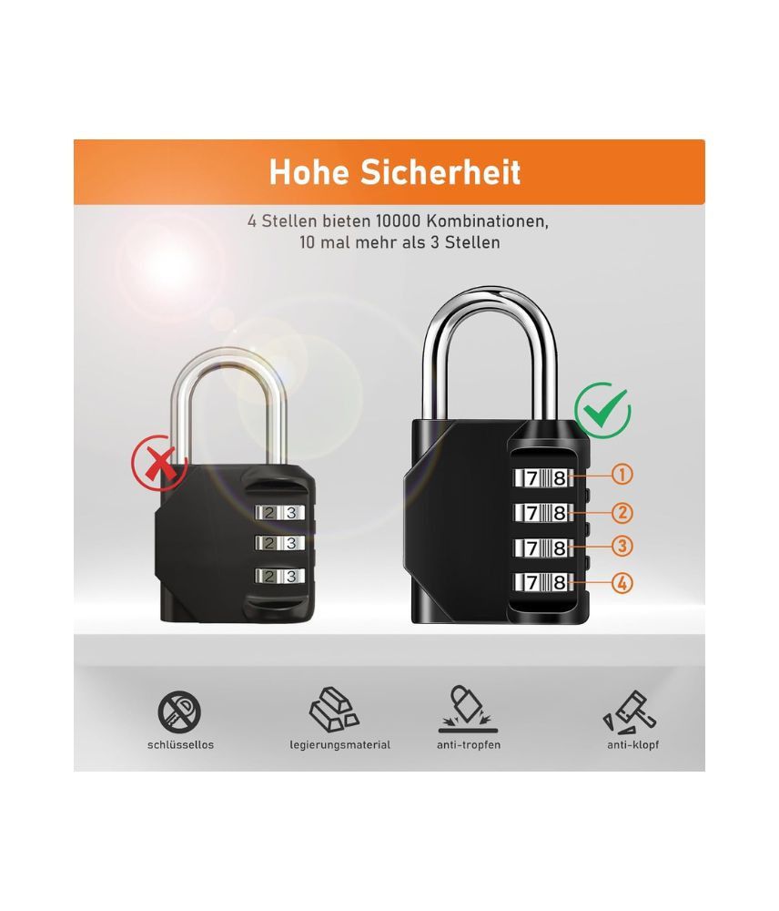 قفل أمان برقم سري 4 أرقام من نييج T