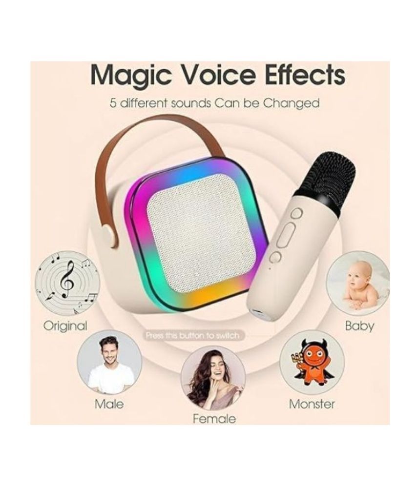 سعر سماعة كاريوكي محمولة بإضاءة RGB مع ميكروفون لاسلكي T