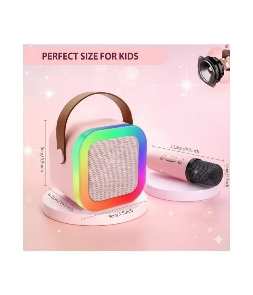 سعر عرض قطعتين من سماعة كاريوكي محمولة بإضاءة RGB مع ميكروفون لاسلكي T