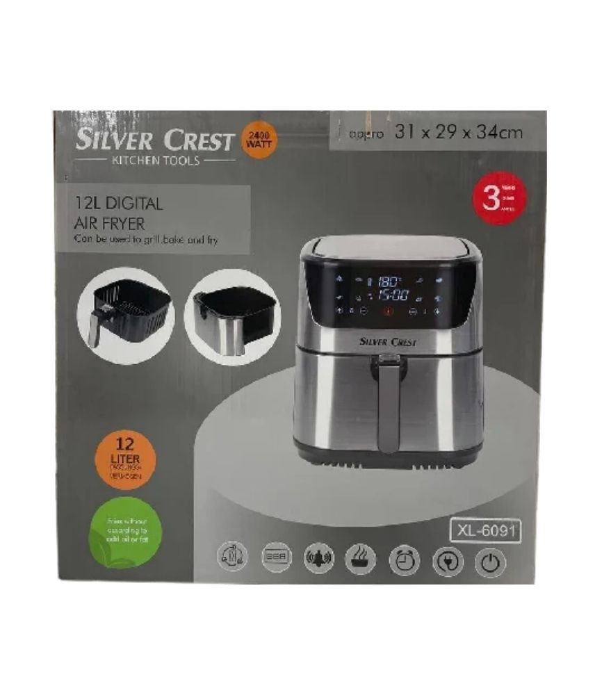 شراء قلاية هوائية رقمية سيلفر كريست 10 لتر