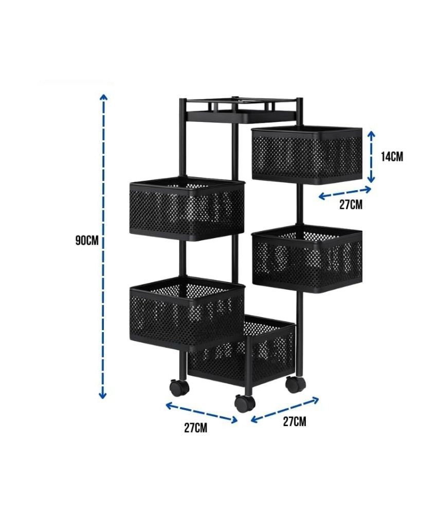 سعر حامل الفاكهة والخضروات الذكي 5 طبقات بعجلات