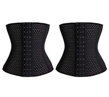 عرض قطعتين مشد جسم مسامي من البوليستر للنساء